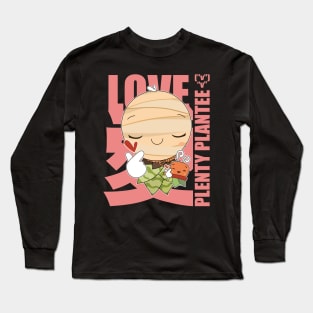 Valentine's Day Snake Plant Kokedama Long Sleeve T-Shirt